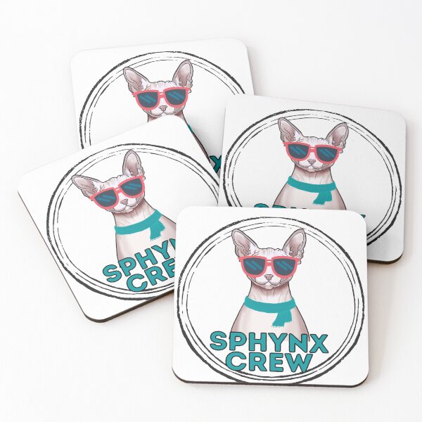 Item preview, Sphynx cat crew cool cat in sunglasses designed and sold by JoeyGraceCatCo.