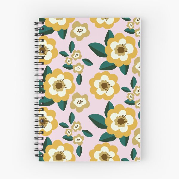 Artikelvorschau, Boho Goldgelbe Hippie-Blumen auf blassrosa Hintergrund entworfen und verkauft von MinkkiDraws.