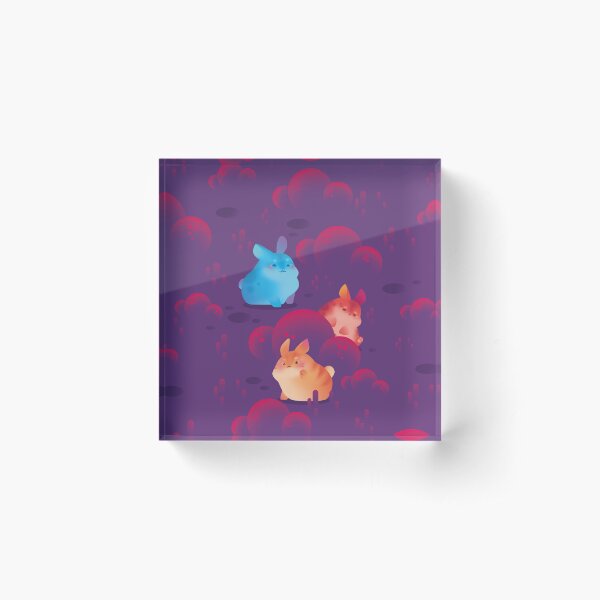 Chubby bunnies in the forest Acrylic Block