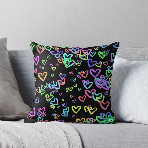 Item preview, Rainbow Hearts - black background designed and sold by FinapplePudding.