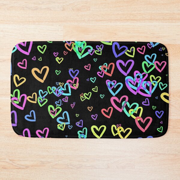 Item preview, Rainbow Hearts - black background designed and sold by FinapplePudding.