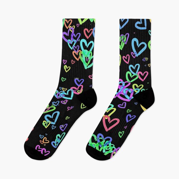 Item preview, Rainbow Hearts - black background designed and sold by FinapplePudding.