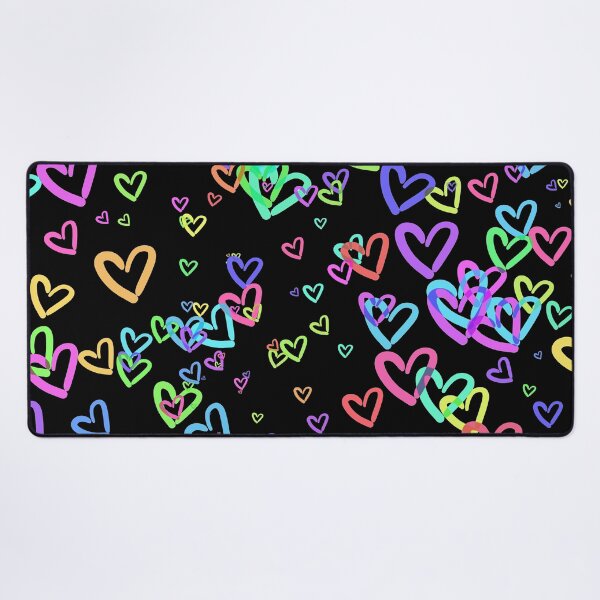 Item preview, Rainbow Hearts - black background designed and sold by FinapplePudding.