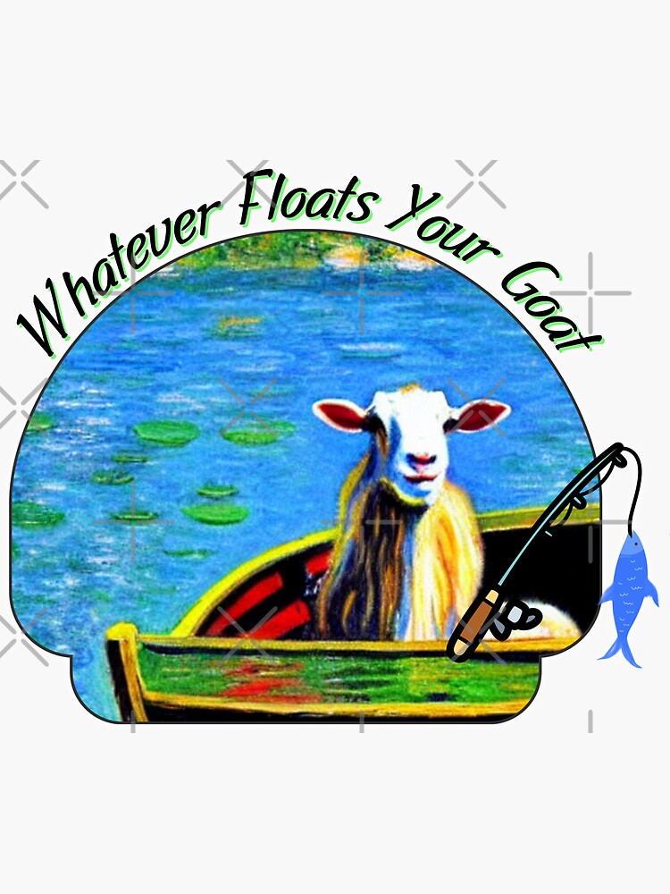 Floats Your Goat Sticker Cute Funny Cartoon Animal Silly Stickers