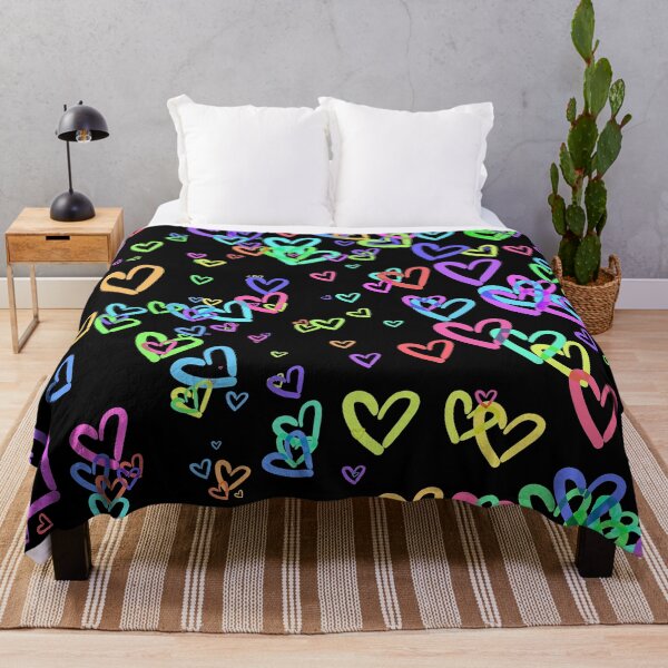 Item preview, Rainbow Hearts - black background designed and sold by FinapplePudding.