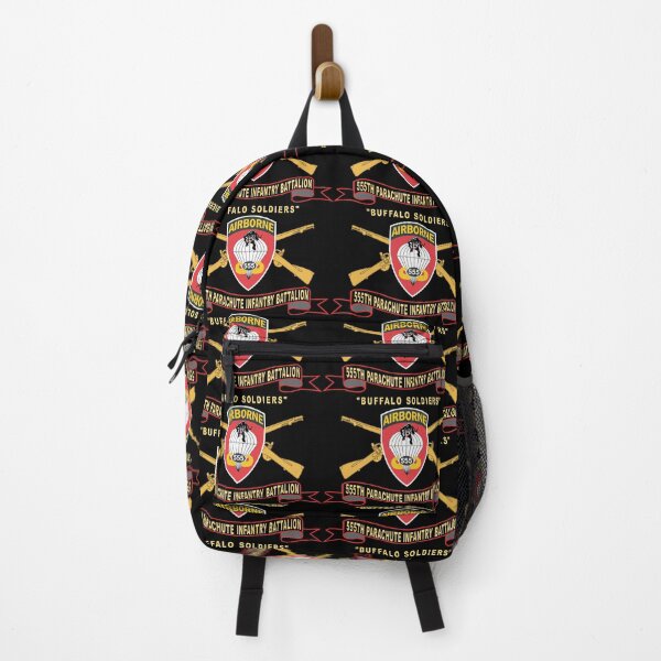 Item preview, Army - 555th Parachute Infantry Battalion - SSI - Black - Red Buffalo Soldiers w Br - Ribbon X 300 designed and sold by Military Insignia Products.