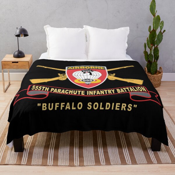 Item preview, Army - 555th Parachute Infantry Battalion - SSI - Black - Red Buffalo Soldiers w Br - Ribbon X 300 designed and sold by Military Insignia Products.