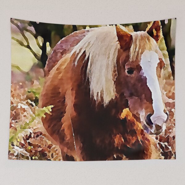 Item preview, Beautiful brown wild horse in the wilderness watercolor painting designed and sold by UnlockingDesign.