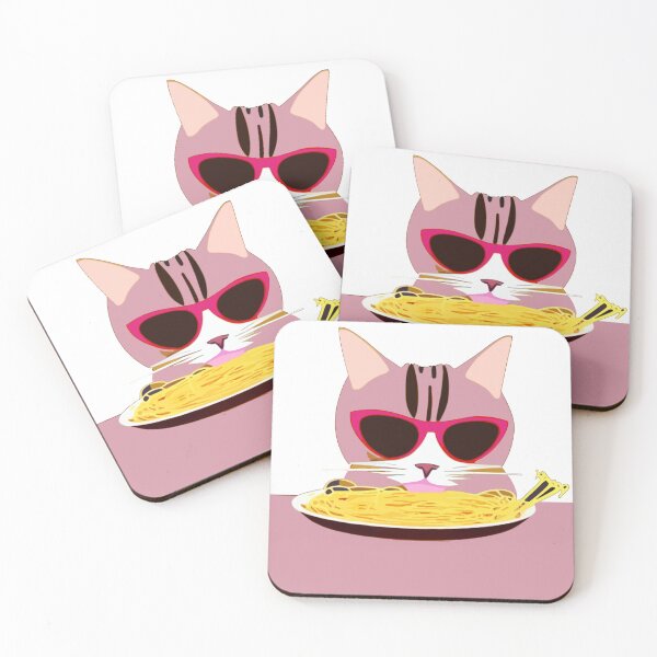 Item preview, CAT EATING SPAGHETTI WEARING SUNGLASSES designed and sold by Kodexstore.