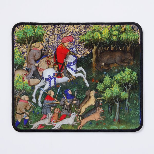 Item preview, BOOK OF HUNTING ,BEAR HUNT ON HORSEBACK WITH ARCHERS AND CROSSBOWMEN Medieval Miniature designed and sold by BulganLumini.