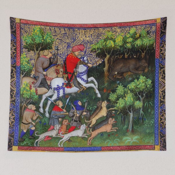 Item preview, BOOK OF HUNTING ,BEAR HUNT ON HORSEBACK  WITH ARCHERS AND CROSSBOWMEN Medieval Miniature designed and sold by BulganLumini.