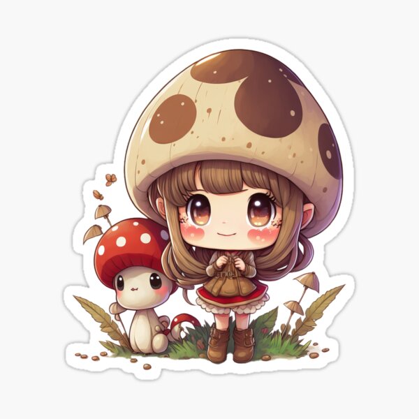 Cute kawaii mushroom chibi mascot vector cartoon style 23506852