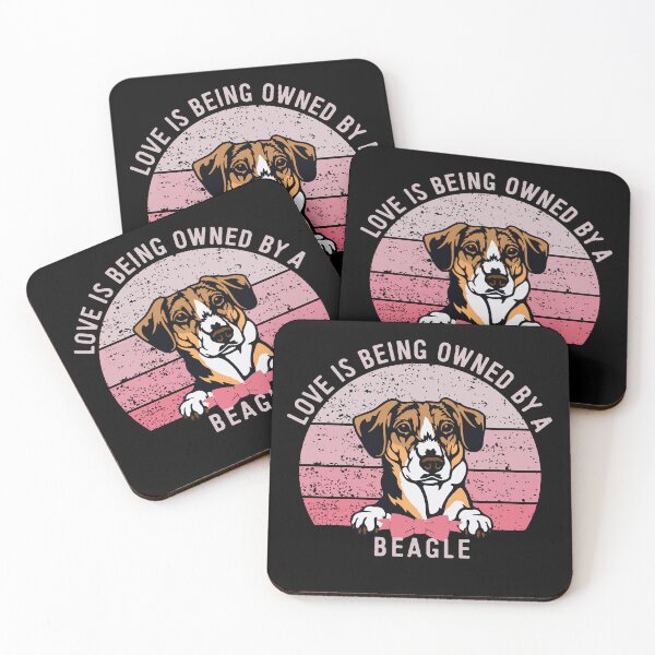 Item preview, Beagle Love Pink Vintage Sunset Valentine designed and sold by Cuddlythopia.