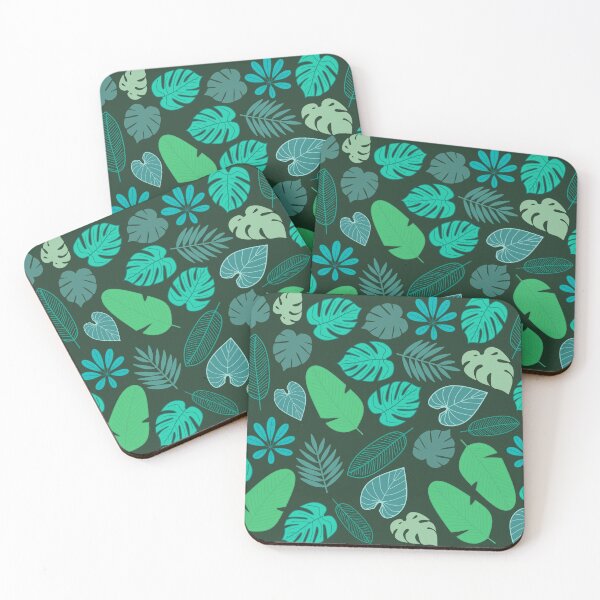Item preview, tropical leaves dark pattern designed and sold by Mirumix9.