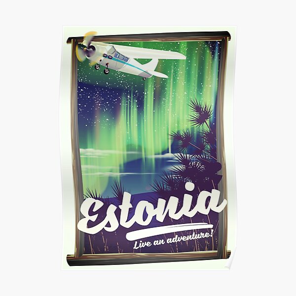 Estonia Northern lights adventure poster. Poster
