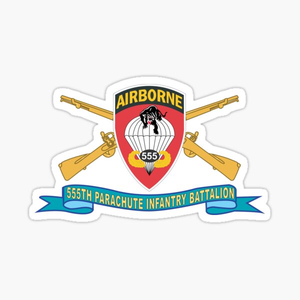 Item preview, Army - 555th Parachute Infantry Battalion - SSI w Br - Ribbon X 300 designed and sold by Military Insignia Products.