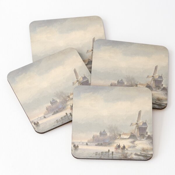 Item preview, Winter scenery - Winter Landscape with Frozen River by Lodewijk Johannes Kleijn designed and sold by AR-shop.