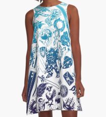 Moogle-verse (blue) A-Line Dress