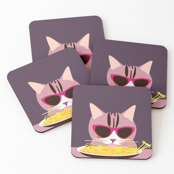 Item preview, CAT EATING SPAGHETTI WEARING SUNGLASSES designed and sold by Kodexstore.