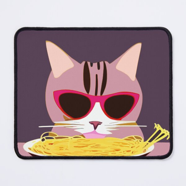 Item preview, CAT EATING SPAGHETTI WEARING SUNGLASSES designed and sold by Kodexstore.