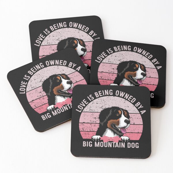 Item preview, Big Mountain Dog Love Pink Vintage Sunset Valentine designed and sold by Cuddlythopia.
