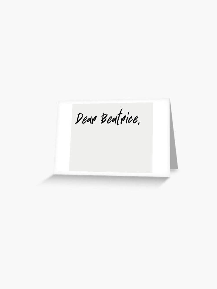 Dear Beatrice Ava s letter warrior nun ava silva and sister Beatrice avatrice netflix Greeting Card