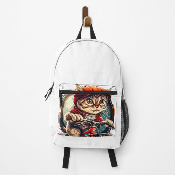 Item preview, Devious mischievous kitten with red helmet, riding bicycle. designed and sold by TheBrainArt.