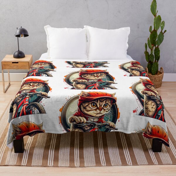 Item preview, Devious mischievous kitten with red helmet, riding bicycle. designed and sold by TheBrainArt.