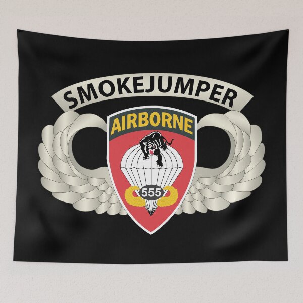 Item preview, Army - Airborne Badge - 555th Parachute Infantry Bn - SSI w SmokeJumper Tab X 300 designed and sold by Military Insignia Products.