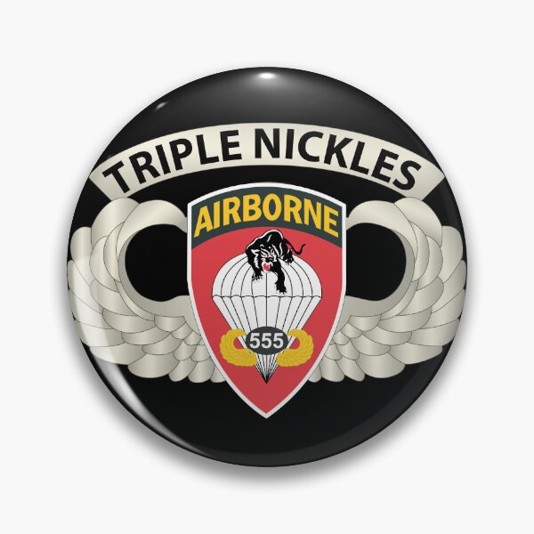 Item preview, Army - Airborne Badge - 555th Parachute Infantry Bn - SSI w Triple Nickles Tab X 300 designed and sold by Military Insignia Products.