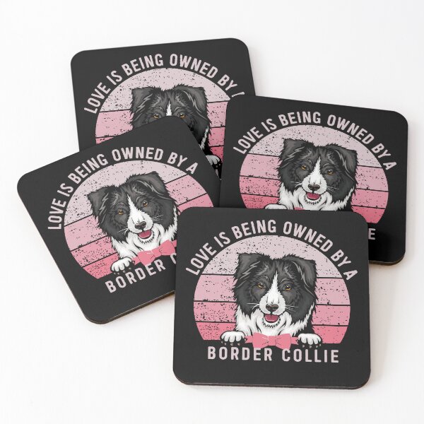 Item preview, Border Collie Love Pink Vintage Sunset Valentine designed and sold by Cuddlythopia.