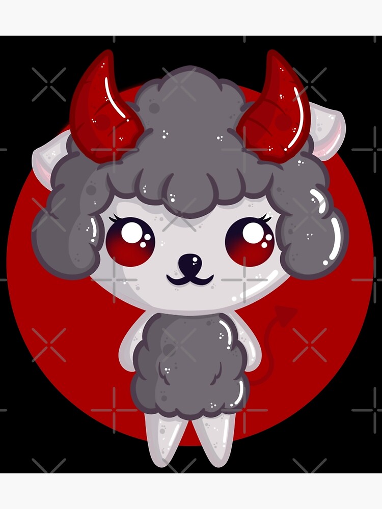 Disover Cute Little Devil Sheep Premium Matte Vertical Poster