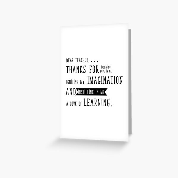 Teacher Thank you for everything Greeting Card