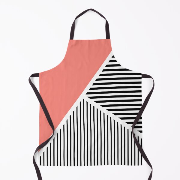 Item preview, Black and white stripes with coral pink triangle designed and sold by BattaAnastasia.