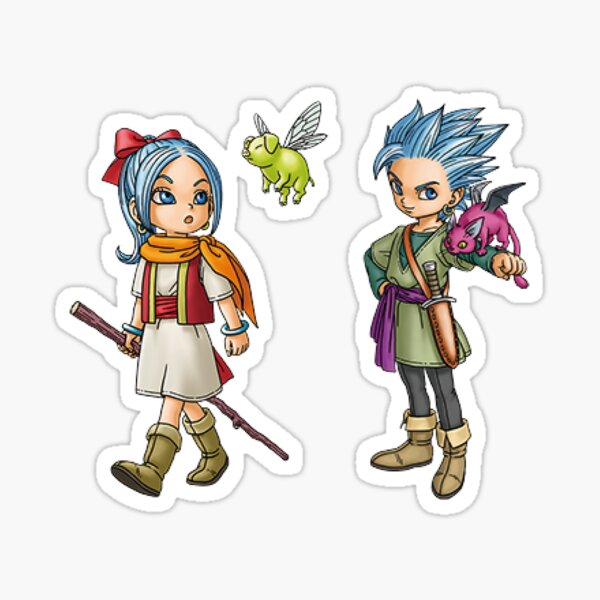"Cute chibi Mia And Erik from dragon quest" Sticker for Sale by