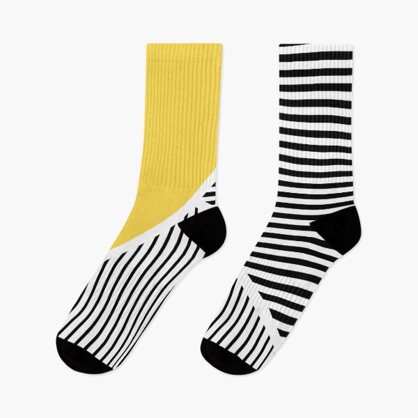 Item preview, Black and white stripes with yellow triangle designed and sold by BattaAnastasia.