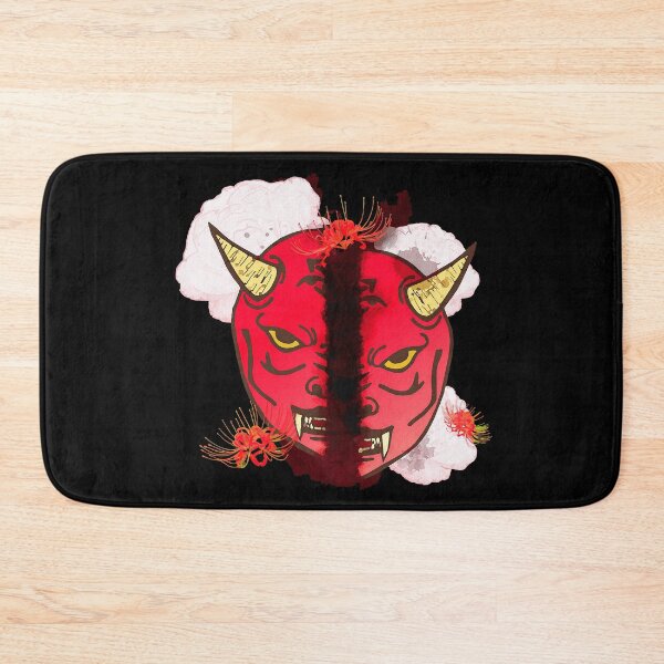 Item preview, oni mask halves, spider lilies designed and sold by Kirei-Lily.