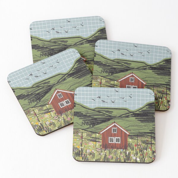 Item preview, Red Cabin Spring Landscape designed and sold by aimeemacillo.