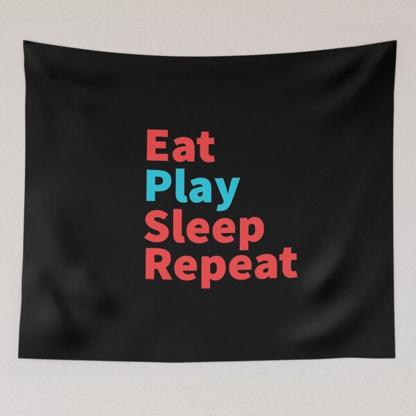Item preview, Eat play sleep repeat-playing funny red and blue designed and sold by Master4art.