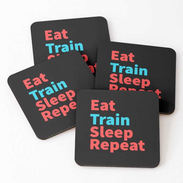 Item preview, Eat train sleep repeat-inspirational, powerful red and blue designed and sold by Master4art.