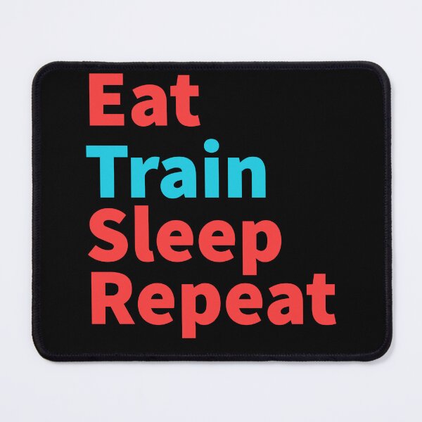 Artikelvorschau, Eat Train Sleep Repeat-Inspirierendes, kräftiges Rot und Blau entworfen und verkauft von Master4art.
