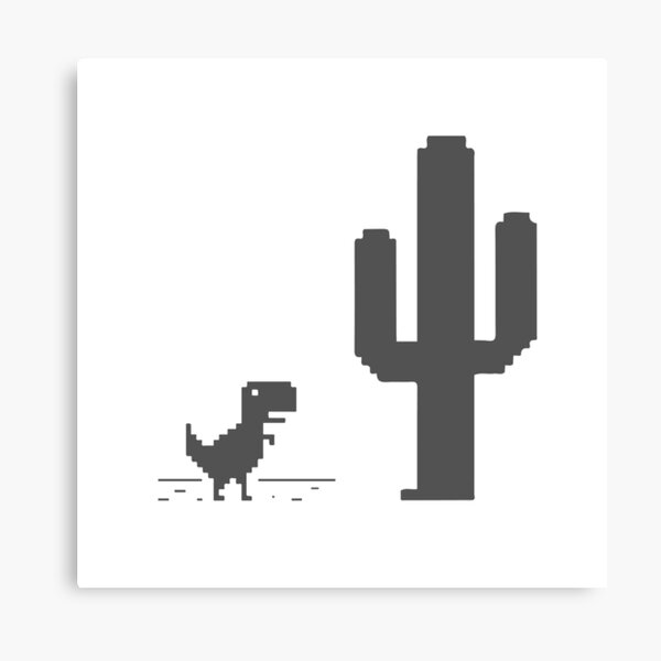 Dino chrome - dinosaur game - no wifi dino - cactus dinochrome - google  chrome - pixel