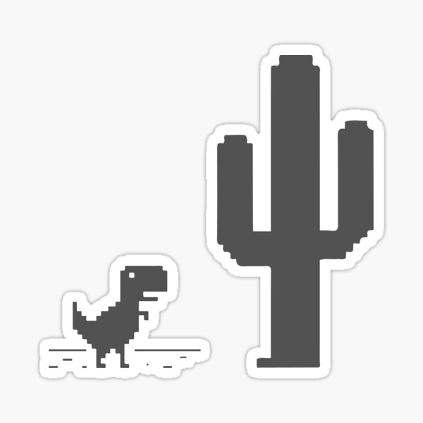 Chrome Dino | The Dinosaur Game | T-Rex Game | No Internet | Sticker