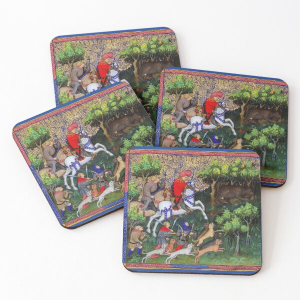 Item preview, BOOK OF HUNTING ,BEAR HUNT ON HORSEBACK  WITH ARCHERS AND CROSSBOWMEN Medieval Miniature designed and sold by BulganLumini.