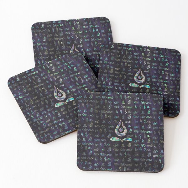 Item preview, Yoga Pose Symbol Golden Purple Abalone pattern designed and sold by k9printart.