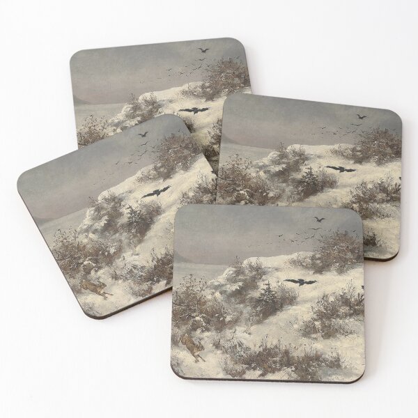 Item preview, Winter scenery - Winter landscape with hares by Alexei Savrasov designed and sold by AR-shop.