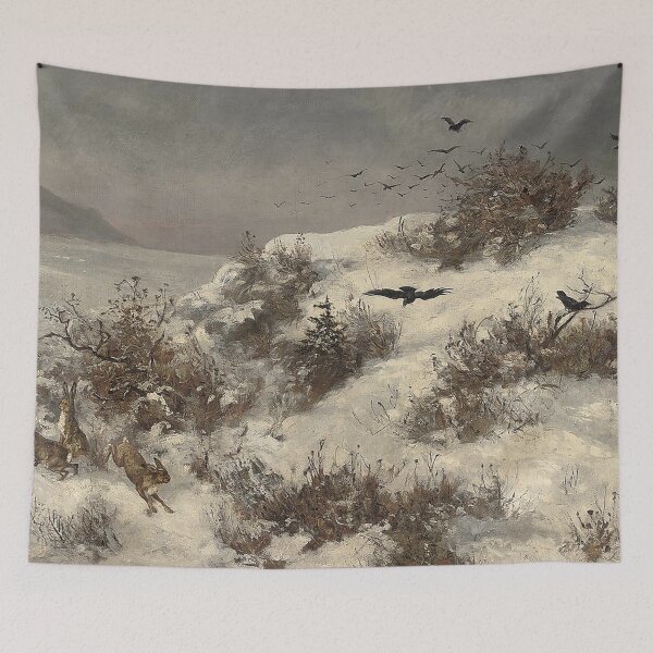 Item preview, Winter scenery - Winter landscape with hares by Alexei Savrasov designed and sold by AR-shop.