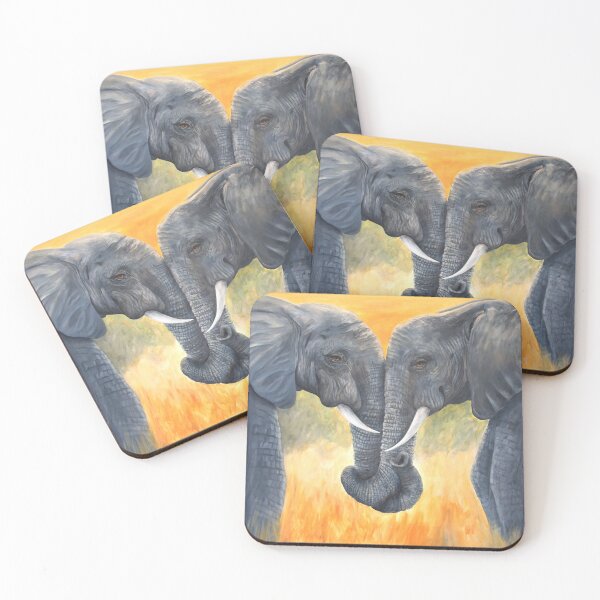 Item preview, Elephants with trunks entwined designed and sold by Debbie’s Sketchbook.