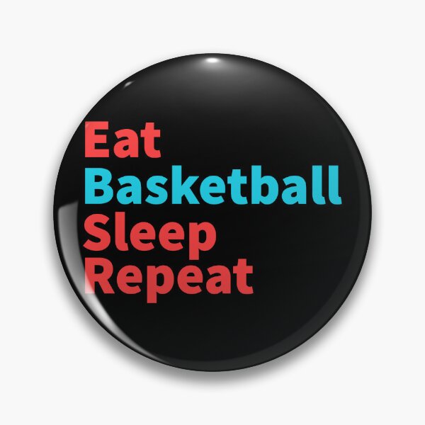 Item preview, Eat Basketball sleep repeat-inspirational, sports red and blue designed and sold by Master4art.