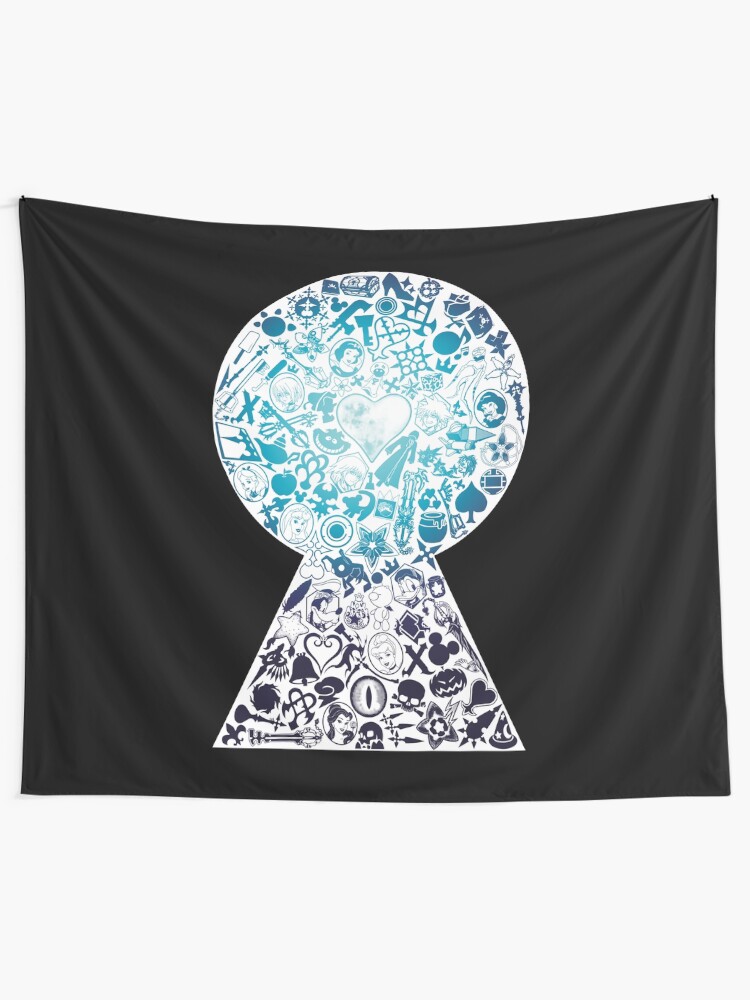 Alternate view of Kingdom Hearts - Keyhole (blue) Wall Tapestry
